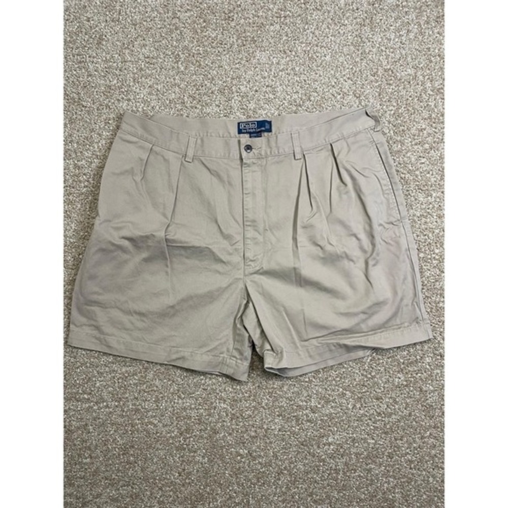 Polo Ralph Lauren Shorts Mens 40‎ Brown Tan Khaki Chino Tyler Pockets Casual